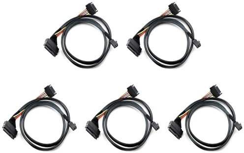 Lckiioy 5X HD de 12G Incorporado A U.2 / SFF-8643 A SFF-8639 Cable 0.5M con Fuente de Alimentación SATA de 15, Adecuado para U.2 SSD