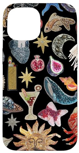 Sun Moon Star Mosaic Charm Collage Y2K Case for iPhone 15