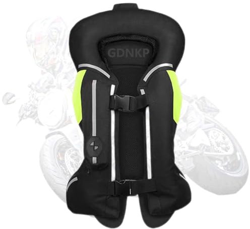 GDNKP Airbag Weste Motorrad Reiten Für Herren Zertifiziert Professionelle Verstellbare Reflektierend Motocross Schutzkleidung,Schwarz,M