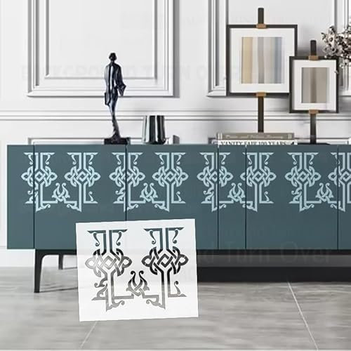 Keltische Schablonen für Wände, Schablonen, Dekoration, wiederverwendbar, zum Bemalen auf die Wandmalerei für Gips, groß, für Möbel, 33 cm, S455