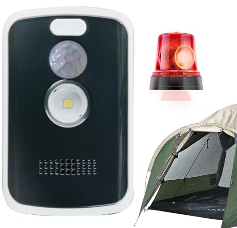 Alarme à détecteur de mouvement – Alarme de sécurité extérieure sans fil 125 dB | Flash SOS et carillon de mode | Fonctionnement à piles | Alerte périmètre antivol portable pour le camping, la maison