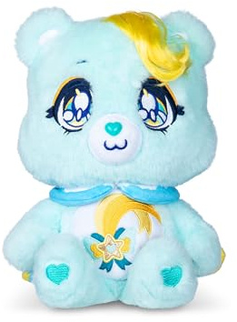 Care Bears Basic Fun 35cm Kindness Keepers Plush – Wish Bear Eco-Friendly Soft Toy with Cute Expression & Belly Badge – Adorably Collectible Plush for Kids & Fans