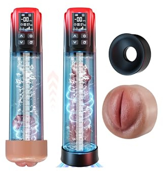 Penispumpe Masturbator Sex Spielzeug für die Männer solo, Vakuumpumpe Masturbieren Mann Elektrisch Pocket Pussy mit 5 Saugmodi für Penis Verlängerung, Sexspielzeug Gay Taschenmuschi Sex Toyset für Man