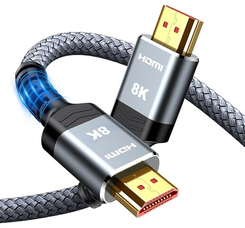 Snowkids 8K HDMI Cable 0.3m, HDMI 2.1 Cable, 8K@60Hz HDMI Lead, 4K@120Hz, eARC HDR10 4:4:4| 21:9, HDCP 2.2/2.3, 3D, VRR, Ethernet Function, Compatible with Latest game console/TV/HDTV