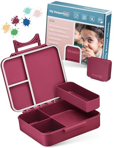 My Vesperbox® Brotdose für Kinder mit Fächern Liv [MADE IN GERMANY] - Lunchbox mit Trennfächern - Bento Box - Jausenbox - Brotzeitbox für Schule & Kindergarten - Vesperdose für Jungen & Mädchen