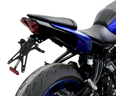 Verstellbarer sportlicher Kennzeichenhalter kompatibel mit YAMAHA MT 07 2013-2024 + Kennzeichenbeleuchtung + ORIGINALE BLINKER + KATADIOPTER | SEPTAR