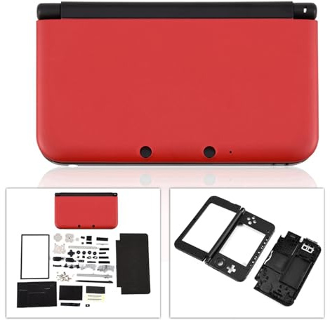 TIKATARER Kit de Remplacement de Boîtier Complet pour 3DS XL, Kit de Réparation Complet avec les Boutons, Commutateurs, Charnière et Transfert LED, Noir Bleu Rouge Blanc en Option, Idéal pour la