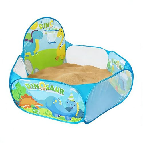 Ball Playpen, Foldable Playhouse with Basketball Basket | Small Reinforced Ball Tray - For Thanksgiving, Indoor & Outdoor Games, Girls & Boys