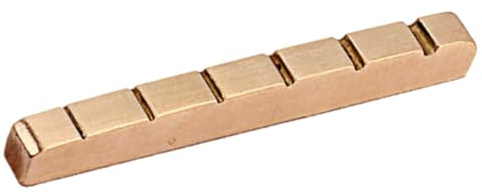 Geschlitzter Gitarrensattel aus Messing 43mm 6-saiten Gl106 | Goldene Oberfläche, Ersatz für Bassgitarre, Reparatur und Setup, Instrumentenzubehör für Spieler