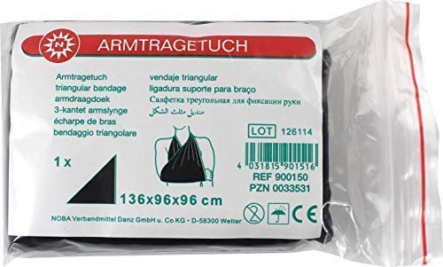 Armtragetuch Dreiecktuch 136 x 96 x 96 cm von Noba (1 Stück, schwarz (aus Viskosegewebe))