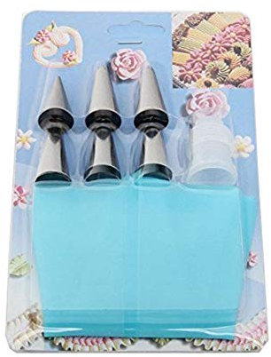 NANHONG Fondant Cake Decorating DIY Tools set kit 6Pcs Cake Decorating tips set + 1 Riutilizzabile Silicone Tubazioni Pasticceria Tasca da Pasticciere + 1 Punte Tubazioni Coppia