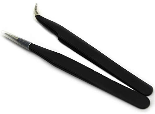 KADS Pince Precelle Brucelle Pincette VETUS Tweezers Antistatique Metal Applicateur Facial, Comedon, Extension de Cils, Faux Cils, Ongle Epiler Manucure Outil Multifonction