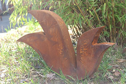 Zen Man Edelrost Gartenstecker Rost Gartenskulptur aus Metall Garten Figure Glück Symbol Gartendeko H40* B43.5 * 5 cm 101770-1