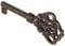Gedotec Llave de mueble decorativa bruñida | 1 pieza | Con eurocerradura | BEETHOVEN | 40 mm