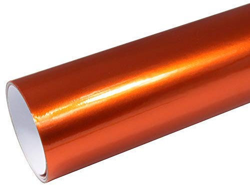 Rapid Teck® 8,55€/m² AutoFolie Serie z560 Candy Fire Orange Hochglanz 1m x 1,52m selbstklebende Premium Car Wrapping Glanz Folie mit Luftkanal