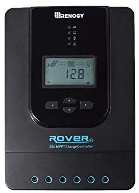 Renogy 30A MPPT Charge Controller, 30 Amp 12V/24V DC Input MPPT Solar Charge Controller Auto Parameter Adjustable LCD Display Solar Panel Regulator fit for Gel Sealed Flooded and Lithium Battery