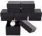 BENECREAT 6 Pack Schwarz Matt Kraft Karton Schmuckschatullen Geschenkboxen mit Samt gefüllt für Armbanduhr quadratische Form, 8.7x8.7x5.5cm