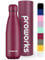 Proworks Edelstahl Trinkflasche | 24 Std. Kalt und 12 Std. Heiß - Premium Vakuum Wasserflasche - Isolierflasche für Sport, Laufen, Fahrrad, Yoga, Wandern und Camping - 1 Liter - Organisch Traub