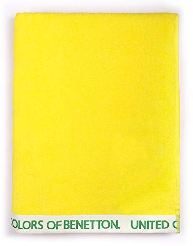 UNITED COLORS OF BENETTON. - Telo mare 90 x 160 cm 380 gsm velour 100% cotone giallo casa Benetton 90 x 160