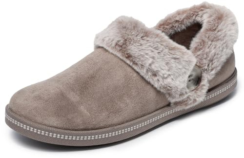 Skechers Cozy Campfire Fresh Toast Womens Slippers 3 UK Dark Taupe