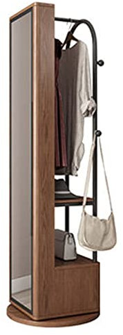 Schmuckschrank Drehung in voller Länge Spiegel Dressing Spiegel Schrank Modern Minimalist Ganzkörperansicht Spiegelboden Spiegel Mantel Rack Schmuck Lagerschrank ( Farbe : Braun , Size : 190x13x45cm )