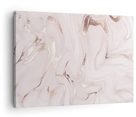 ARTTOR Bilder auf Leinwand Rosa Marmor verschüttet Leinwandbild 70x50cm Wandbilder Dekoration Wohnzimmer Schlafzimmer Küche Deko Klein Wanddeko Bild Wand Kunstdruck Art Wall Decor Canvas AA70x50-4799