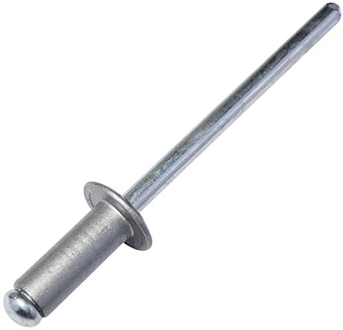 AERZETIX - C57138 - Set mit 50 Blindnieten Ø4x10 mm graualuminiumfarbig RAL 9007 - aus stahl/aluminium - pop-niet mit dornbruch