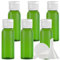 ZEOABSY 6 Pièces 30 ML Vert Bouteille en Plastique avec Bouchon à Charnière Blanc, DIY Vider Bouteille Ronde en Pet de Voyage pour Cosmétiques Liquides