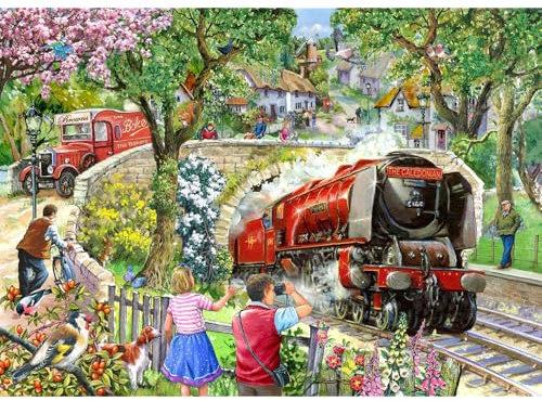 The House of Puzzles - Daily Express Jigsaw - Big 500 Piece Jigsaws For Adults, Extra Large Pieces, Artist Illustrated, Scenic Landscape, Deluxe Puzzle Gifts