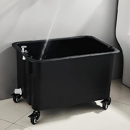Xiaol Adjustable Utility Sink Laundry Tub with Universal Wheel, Heavy Duty Slop Sinks For Washing Room, Basement, Garage or Shop