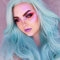AFBeauty Blue Lace Front Wig Long Wavy Pastel Color Ice Blue Synthetic Wigs with Baby Hair Heat Resistant Fiber Daily Wear Makeup Wigs for Women