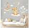 Little Deco Wandtattoo Dschungeltiere auf Wolken Wandsticker Kinderzimmer Safari Löwe Elefant Babyzimmer Wandaufkleber DL918-3