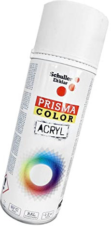 Lackspray Acryl Sprühlack Prisma Color RAL 9010M weiß matt, 400ml + Bisomo Sticker