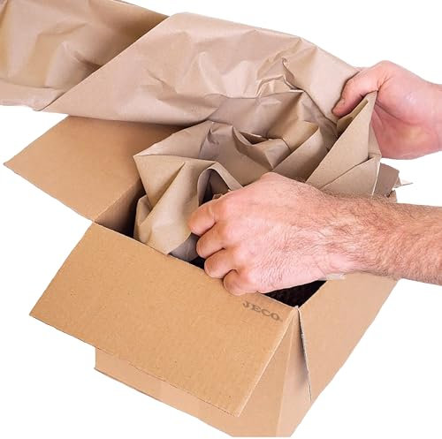 Jeco - Lot de 2 rouleaux de papier kraft froissé 30cm x 250m bourrage calage remplissage écologique protection colis en distributeur 100% recyclé et recyclable