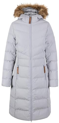 Trespass Women's Casual Jacket Audrey - Long Length Padded Winter Jacket, Fur Trimmed Hooded Puffer Coat, Ladies Parka Jacket with Pockets, Quilted Jacket Casual Outerwear