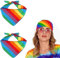 AKONE 2 Stück Regenbogen Bandana, LGBTQ Pride Bandana Zubehör, Buntes Streifen Bandana Kopftuch, LGBT Regenbogen Bandana Quadratisch