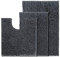 Chenille Bath Mat Set - Non Slip, Extra Soft, Water Absorbent Pedestal & U Shape Bathroom Toilet Rugs - Machine Washable - Dark Gray