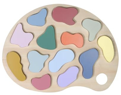 Kindsgut Puzzle à encastrement Couleurs, Palette de Couleurs en Bois, Apprentissage des Couleurs, Jouet Unisexe, Cadeau dès 12 Mois