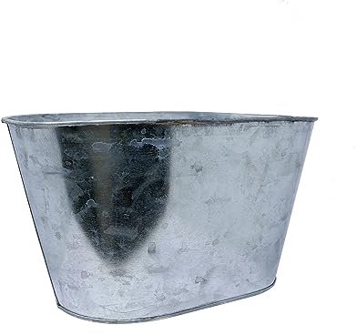 B & S Pflanzgefäß Pflanzschale silber Zink (12 x 22 x 13 cm)