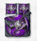 Quixora Bettwäsche 135x200cm Totenkopf und lila Drache Bettbezug Set mit Reißverschluss Weiche Microfaser Deckenbezug und 2 Kissenbezug 80 x 80cm