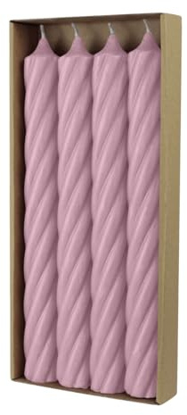 luterna Stabkerzen aus Paraffin, RUSTIC TWIST, 250/28 mm, Antikrosa, WENZEL, Brenndauer ca. 16h, 4 Stück pro Verpackung