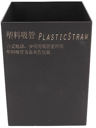 KJAOYU Dispensador de paja de acero inoxidable, organizador de cubiertos para restaurantes, bares, cocinas (Negro)