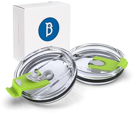 Bluwing 20 oz Tumbler Lids for Yeti, SUNWILL, WETOWETO Tumbler and More, 2 Pack Spill Proof Lids for 20oz Tumblers, Cup (Green)