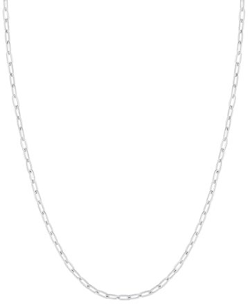 FOCALOOK Posaune Kette Damen aus Edelstahl/vergoldet, feine Kette für Anhänger Silber/Gold/Schwarz/Roségold, Breite 1,8 mm/3 mm – Länge von 35 cm bis 60 cm, mit Box, Edelstahl, Kein Edelstein