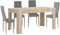 S & S Saldos y Stocks Mesa Extensible de Comedor o Cocina Cambria + 4 Sillas en Polipiel/Metal Gris