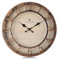 Lafocuse Vintage Wanduhr Lautlos Braun, Retro Große Erhöhte 3D-Ziffern, Landhausstil Stille Shabby Chic Antik Deko Ohne Ticken für Wohnzimmer Schlafzimmer Küche 30cm