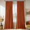 MIULEE Samtvorhang mit Kräuselband 2er Set 140X300 cm, Schöne Dicke und Schwere Wohnzimmer Schlafzimmer Deko Blickdichte Vorhänge, Orange-rot Samt Gardinen Verdunkelung Thermovorhang Samt kräuselband