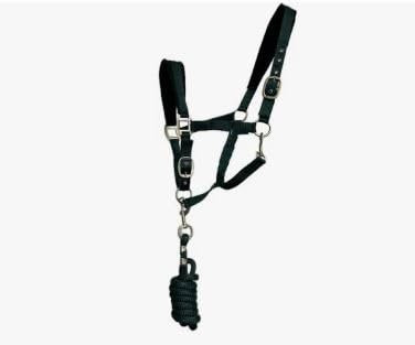 OR S-LINE Norton Halfterset Large Halfter & Führstrick Set für Pferde (Dunkelgrün, Warmblut)