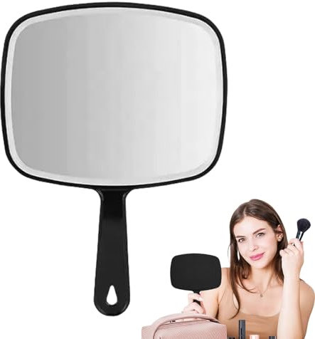Espejo con asa, Espejo de Mano para Mujer | Espejo de Mano Multiusos - Accesorios de peluquería para Peluquero, Espejo de Mano Personal con Mango para Maquillaje