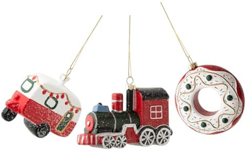 Ciieeo 3stücke Weihnachtsbaumschmuck Aus Kunststoff Mit Cartoon-Motiven Zug Donut Wohnmobil Von Hängedekorationen Für Weihnachtsfeiern Und Partys